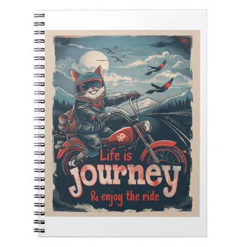 Biker Cat Adventure Notebook