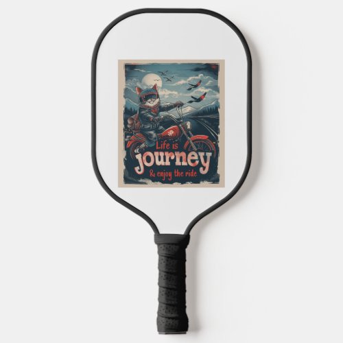 Biker Cat Adventure Pickleball Paddle