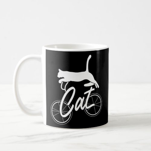 Biker Cat Kitten Riding Bmx Bicycle Feline Stunt   Coffee Mug