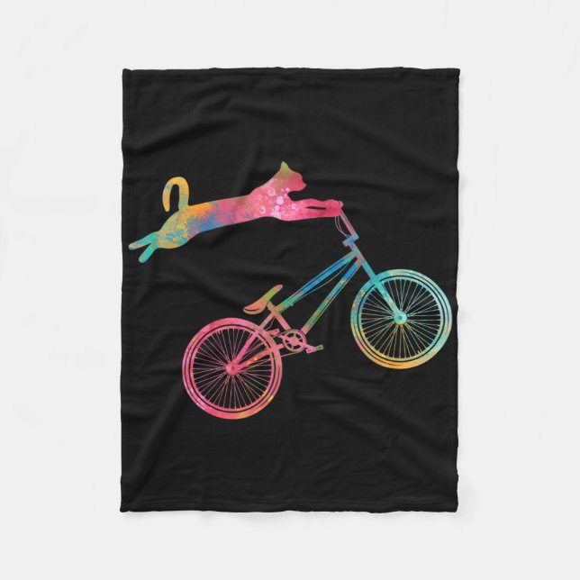 Biker Cat Owners Mountain Cycling And Biking For M Fleece Blanket (Front)