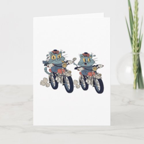 Biker cats card