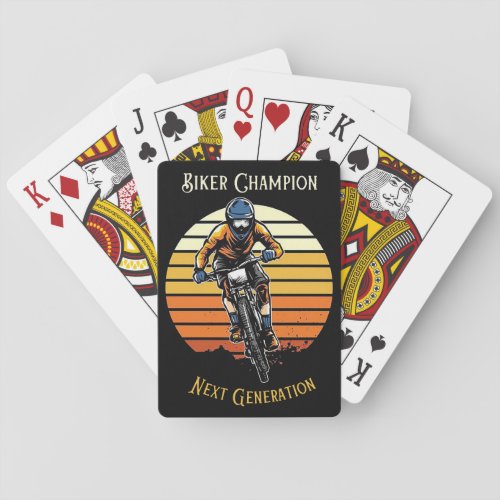 Biker Champion Retro Playing Cards
