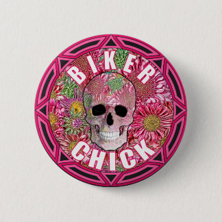 Biker Chick 001 Pinback Button