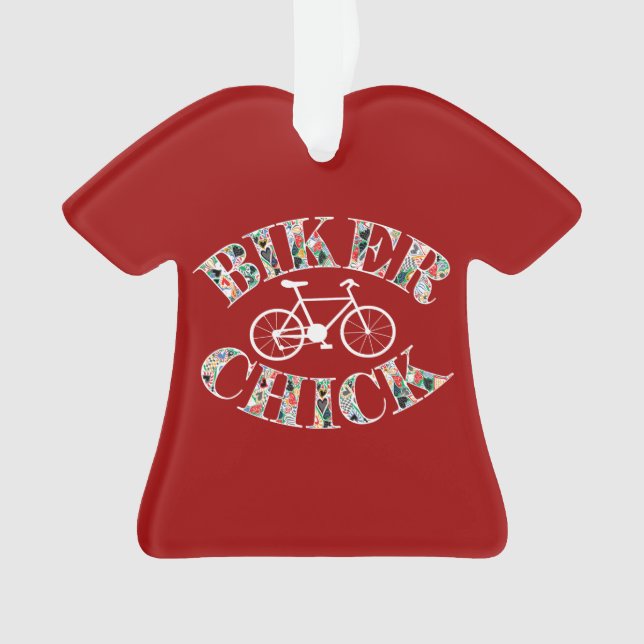 Biker Chick Bike Ornament (Front)