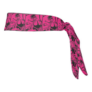 Biker Chick black and pink headband plus