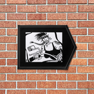 Biker Chick black pennant banner