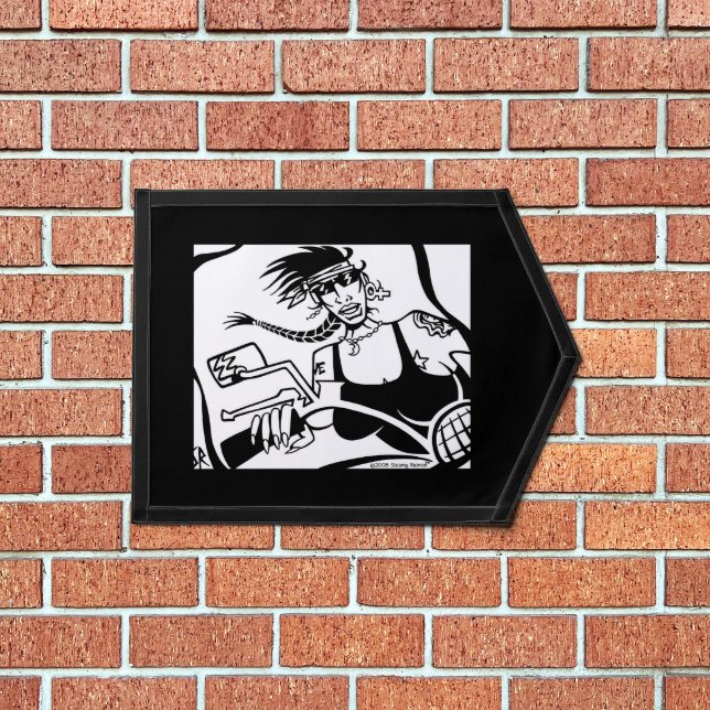 Biker Chick black pennant banner (Insitu 1)