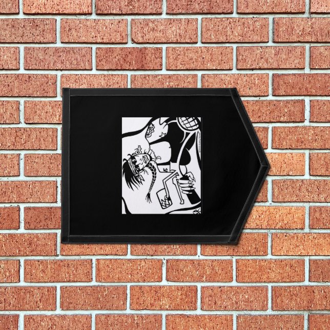 Biker Chick black pennant banner (Insitu 1)