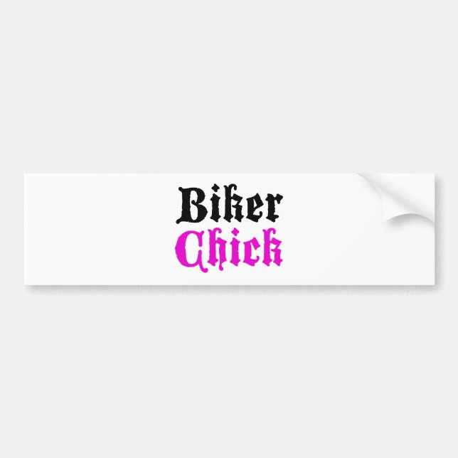 Biker Chick Bumper Sticker (Front)