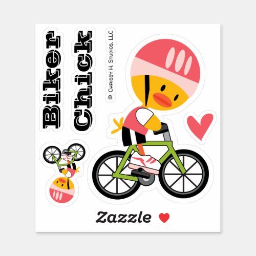 Biker Chick Custom_Cut Vinyl Sticker
