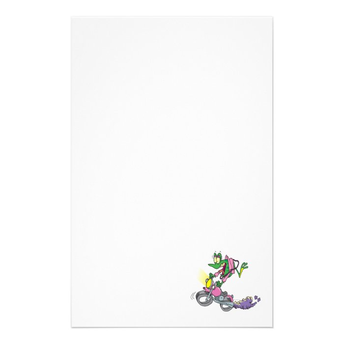 biker chick froggy frog animal cartoon custom stationery