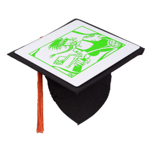 Biker Chick green white graduation cap
