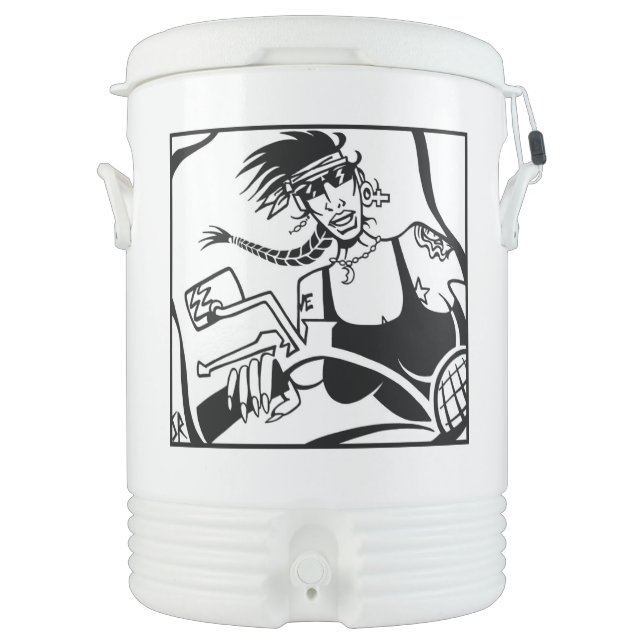 Biker Chick Igloo beverage cooler 10 gallon (Front)