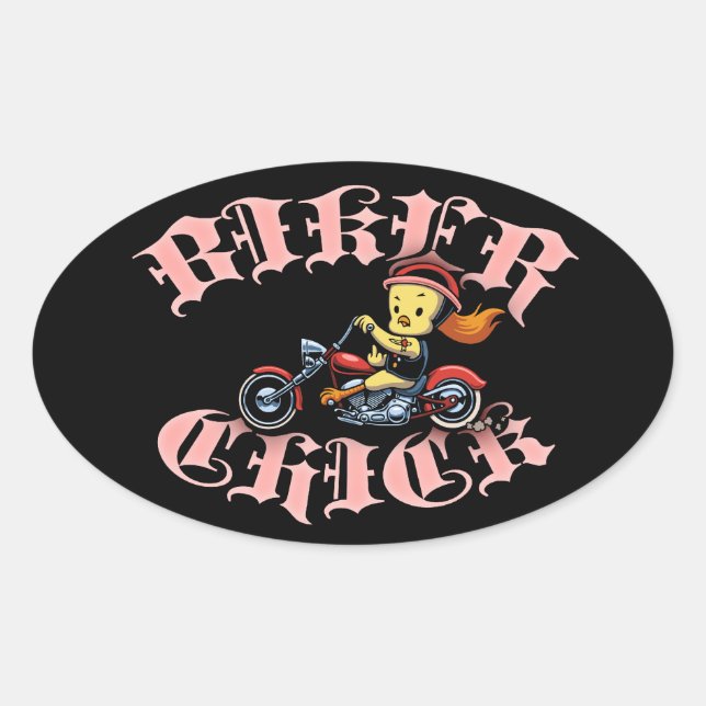 Biker Chick II Oval Sticker (Front)