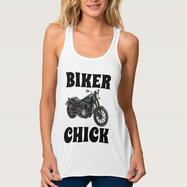 BIKER CHICK, Ladies Motorcycle T-shirts Tees (Front)