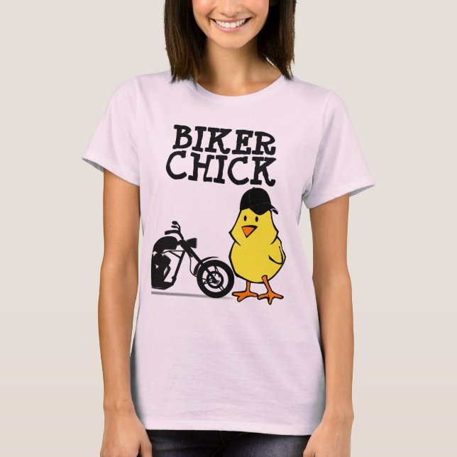 BIKER CHICK, Motorcycle T-shirts for Ladies (Front)