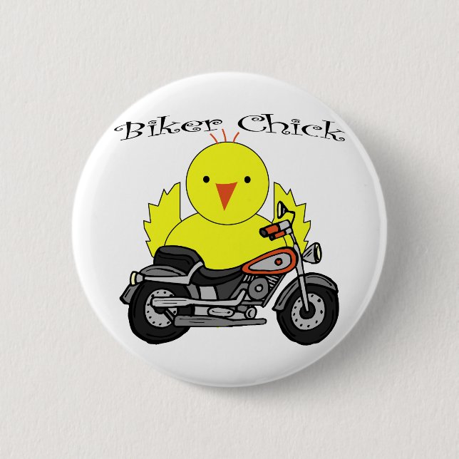 Biker Chick Pinback Button (Front)