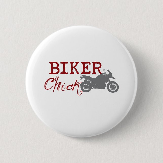 Biker Chick Pinback Button (Front)