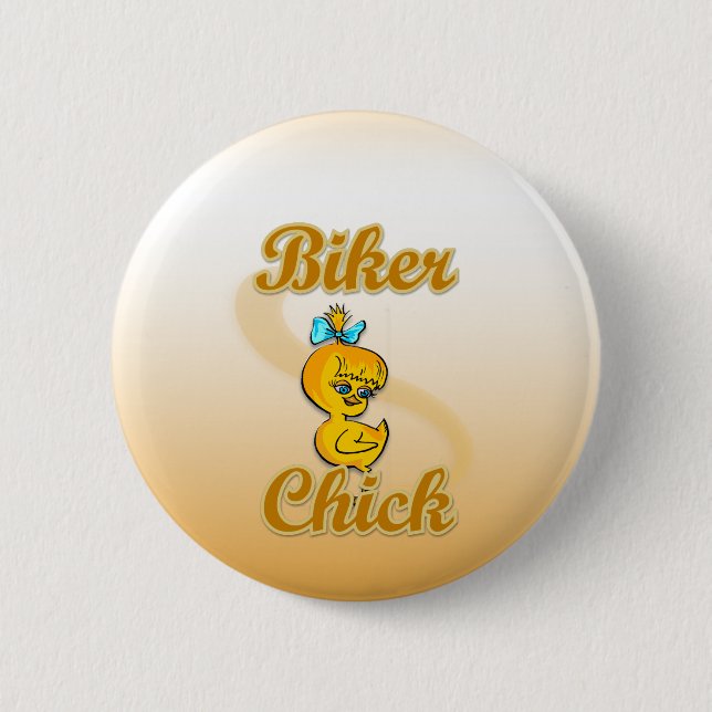 Biker Chick Pinback Button (Front)