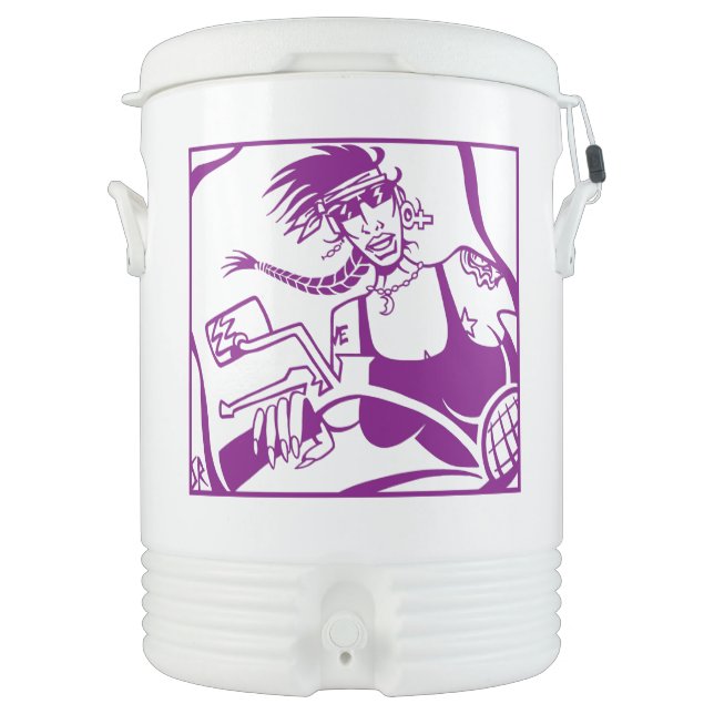 Biker Chick purple Igloo beverage cooler 10 gallon (Front)