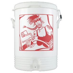 Biker Chick red Igloo beverage cooler 10 gallon