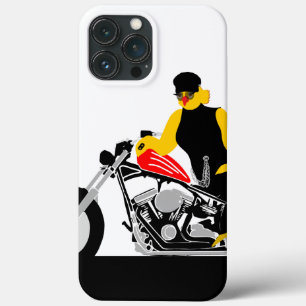 BIKER CHICK Sitting on Her Motorcycle iPhone 13 Pro Max Case