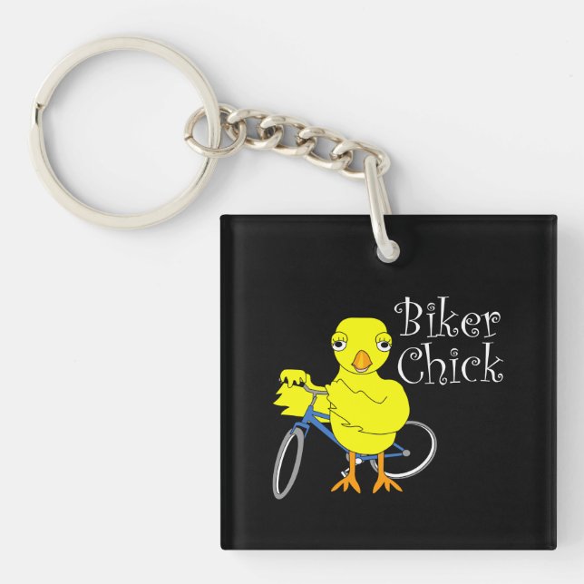 Biker Chick Text Keychain (Front)