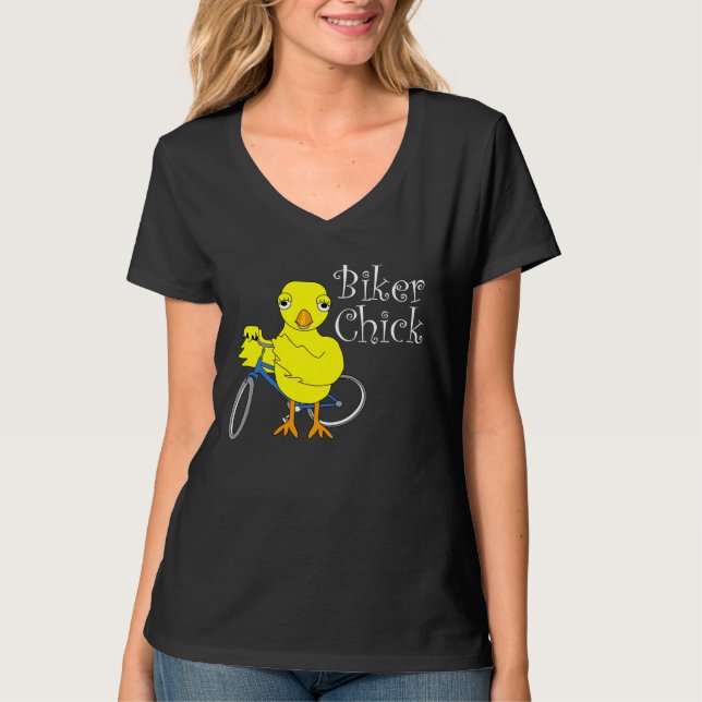Biker Chick Text T-Shirt (Front)