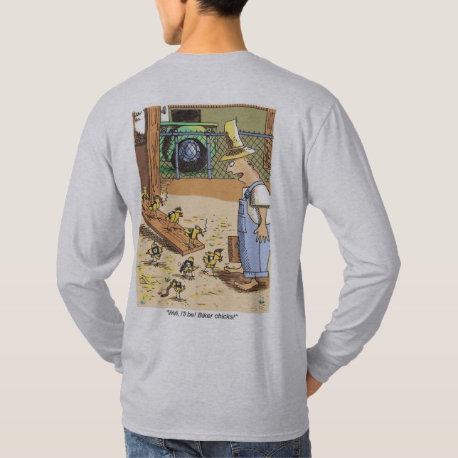 Biker Chicks gray long sleeve shirt back (Back)