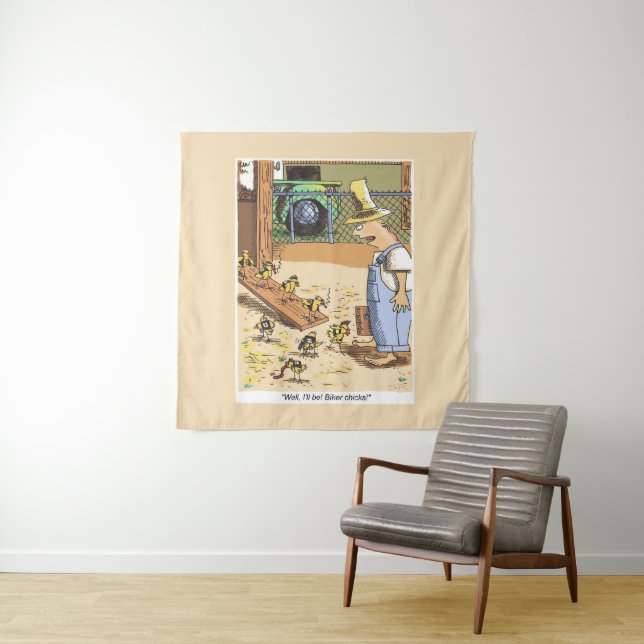 Biker Chicks khaki tapestry (In Situ)