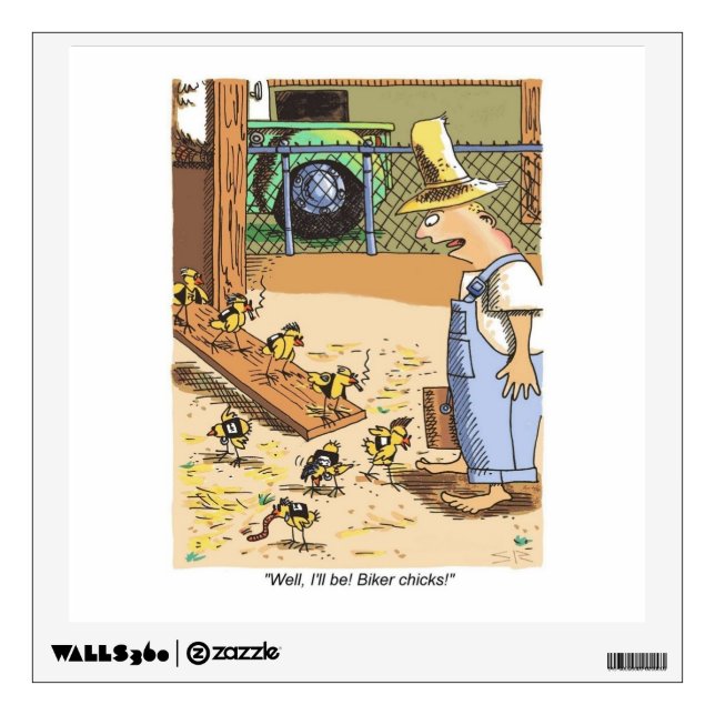 Biker Chicks square wall decal (Front)