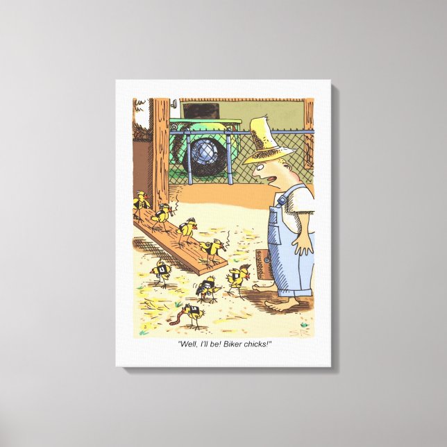 Biker Chicks white canvas print (Front)