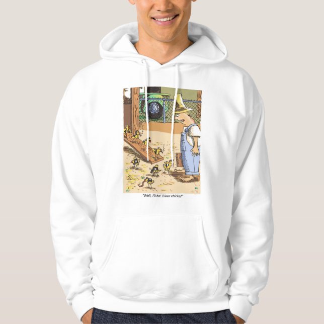 Biker Chicks white hooded sweatshirt (Front)