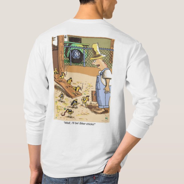 Biker Chicks white long sleeve shirt back (Back)