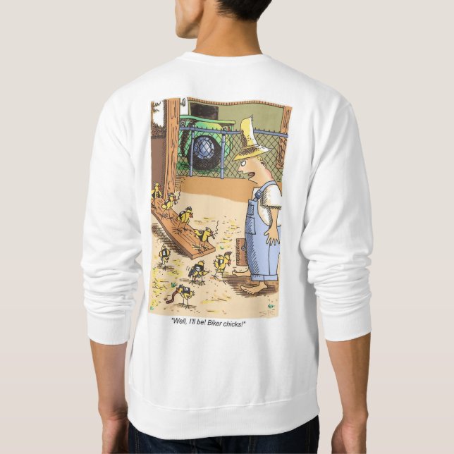 Biker Chicks white sweatshirt back (Back)