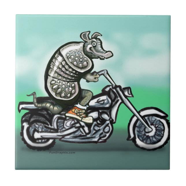 Biker Club Dillo Ceramic Tile (Front)