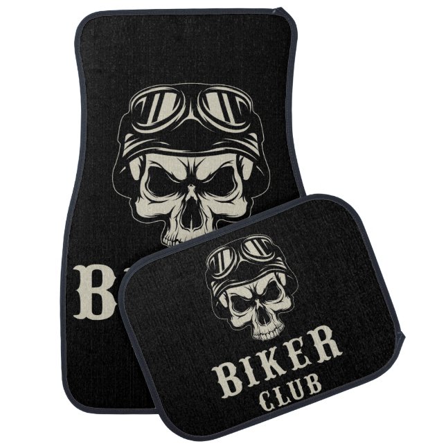 Biker Club Skull Car Floor Mat (Set)