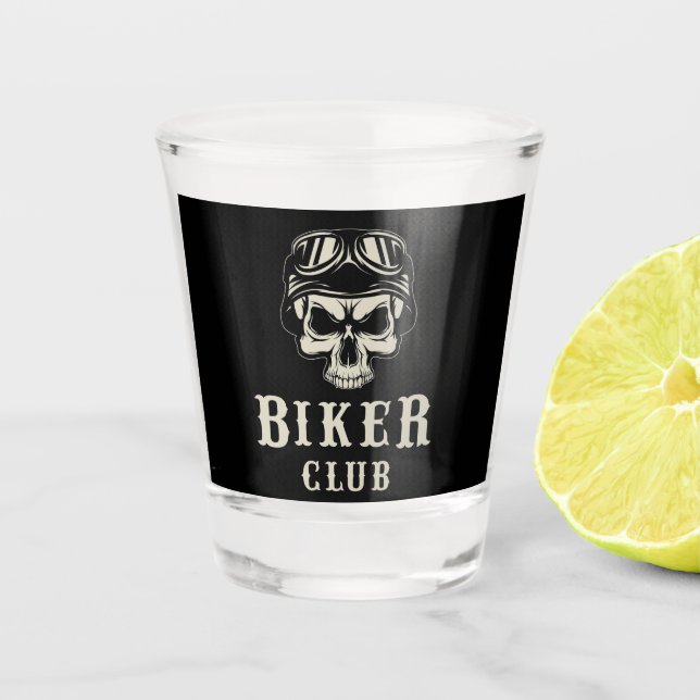 Biker Club Skull Shot Glass (Front)