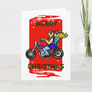Biker Couple Christmas Card