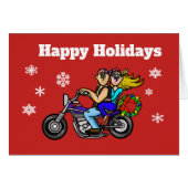 Biker Couple Christmas Card (Front Horizontal)