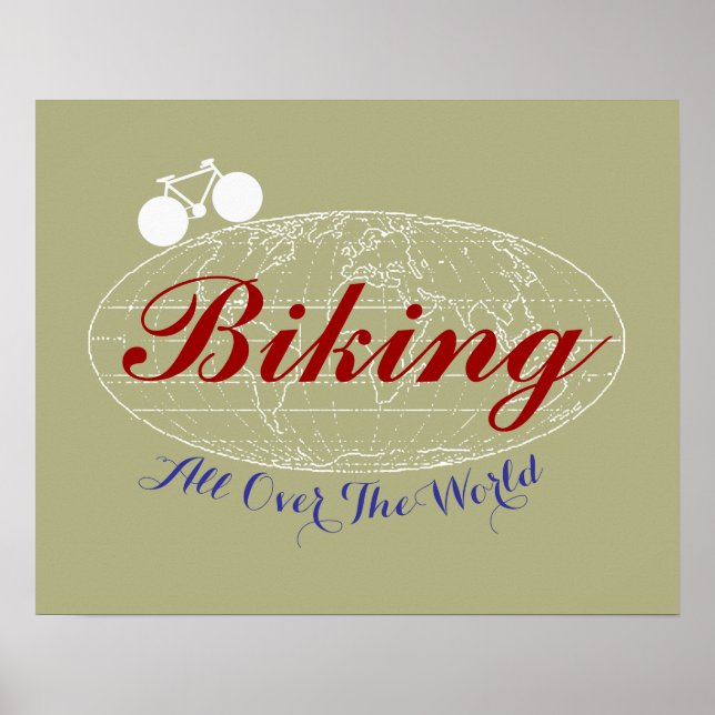 biker cycling adventures around the world poster (Front)