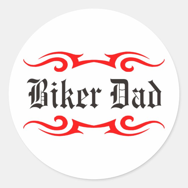 Biker Dad Classic Round Sticker (Front)