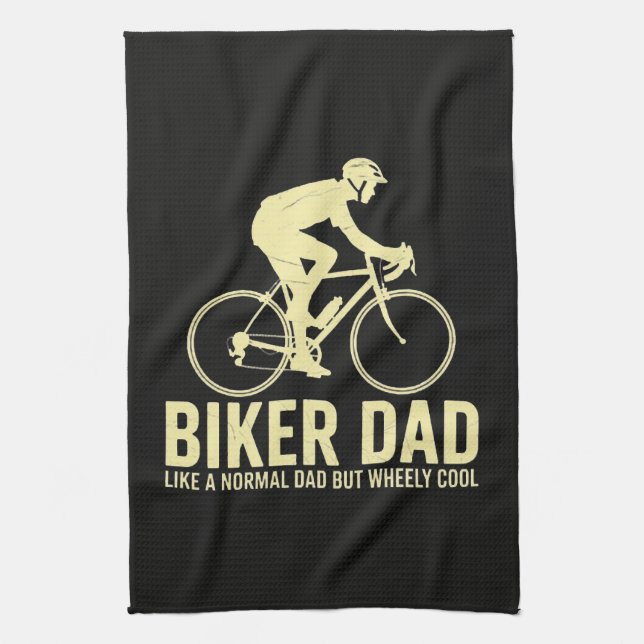 Biker Dad Like A Normal Dad Kitchen Towel (Vertical)