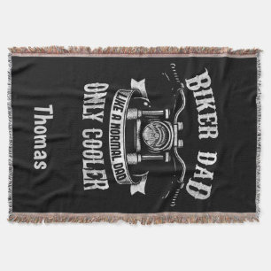 Biker Dad Like A Normal Dad Only Cooler Throw Blanket