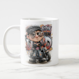Biker Dad Motor Ridin Giant Coffee Mug