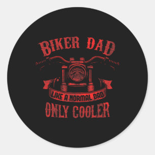 Biker Dad Motorcycle Father&#; s Day Design For Fa Classic Round Sticker