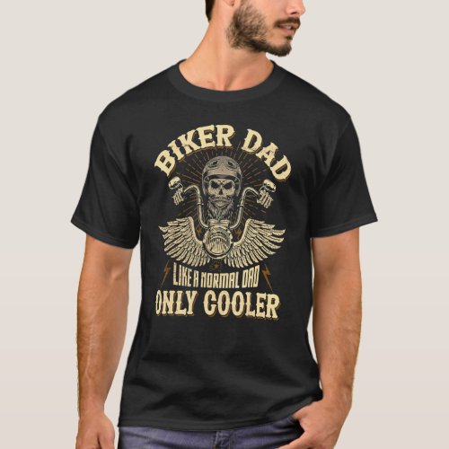 Biker Dad Motorcycle Fathers Day For  Father Bike T_Shirt