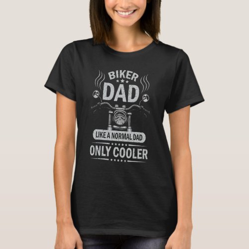 Biker Dad Motorcycle Fathers Day Vintage For Fath T_Shirt