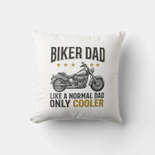 Biker Dad Vintage Motorcycle Quote Shirt_1 Throw Pillow