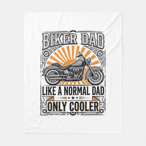 Biker Dad Vintage Motorcycle Vector Design_1 Fleece Blanket